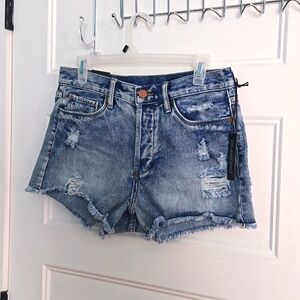 Blank NYC distressed denim Jean shorts NWT new w tags button fly sz 28